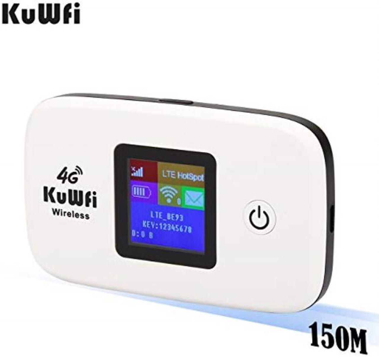 Alt view image 3 of 5 - kuwfi us version 4g lte router, unlocked travel partner 4g lte wireless 4g router with sim card slot support lte fdd b2/b4 /b5 work with at&t t moblie verizon cricket wireless sim card forusa/ca/mx