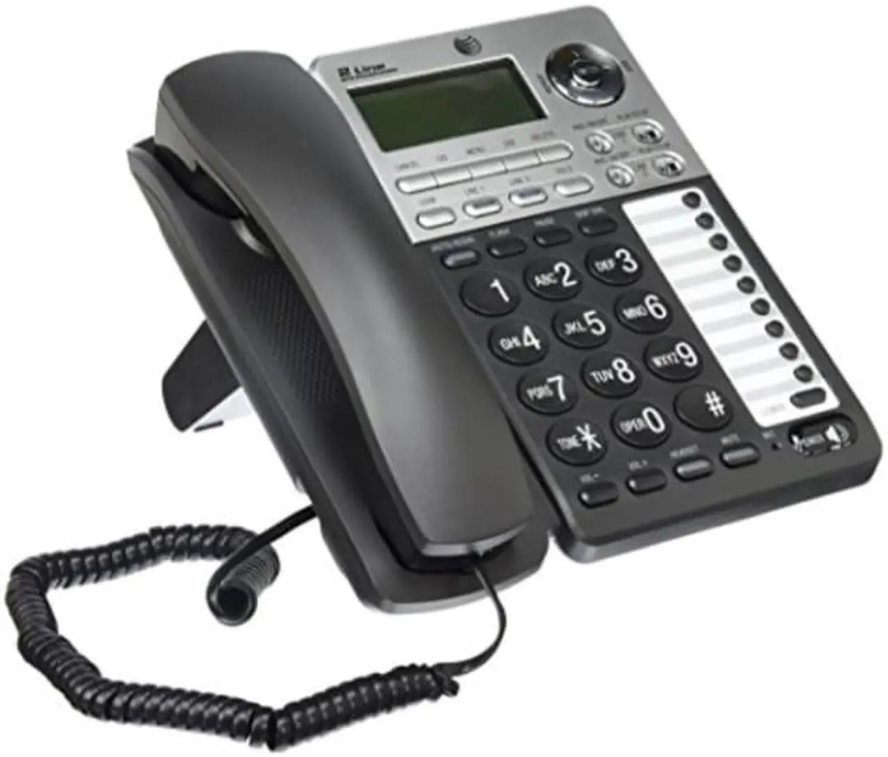 Alt view image 2 of 2 - at&t ml17939 2line corded telephone with digital answering system and caller id/call waiting, black/silver