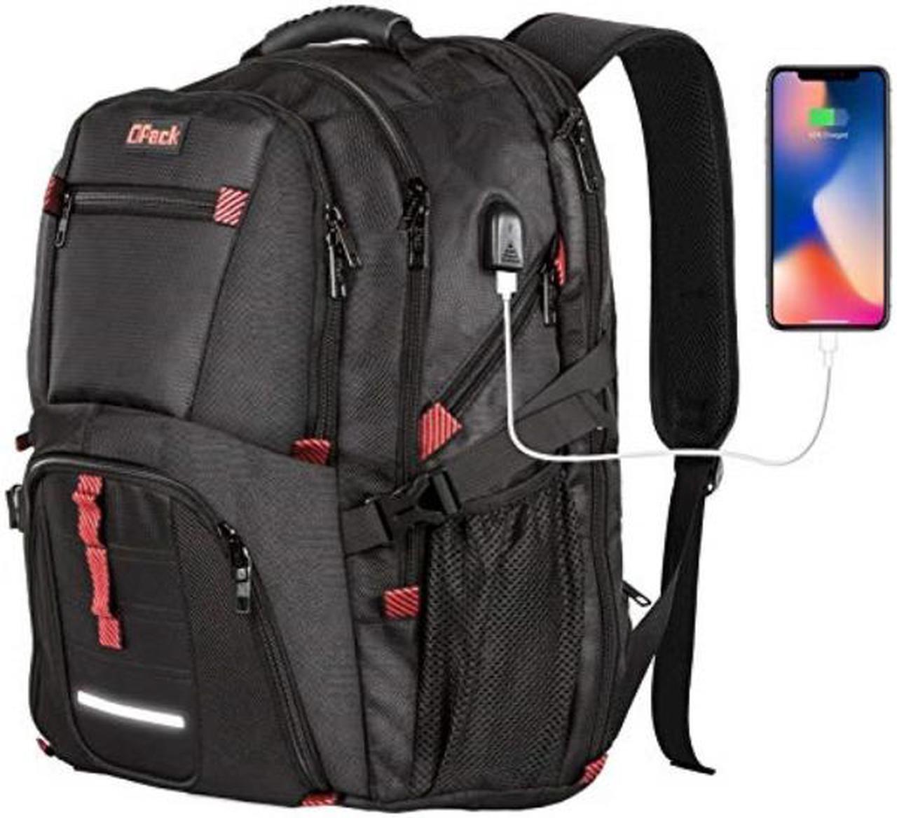 Alt view image 3 of 4 - travel laptop backpack,tsa friendly approved 17 inch large business travel computer backpack with usb charging cable & headphone hole,rfid protection, durable water resistant big college school bag