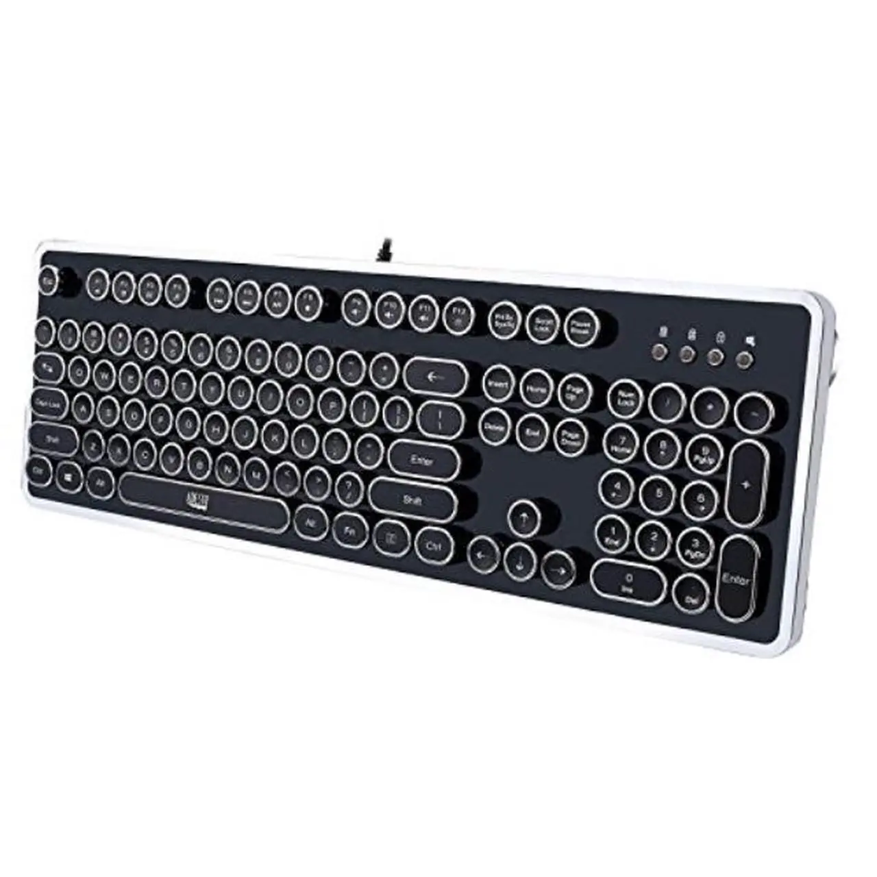 Alt view image 5 of 7 - ADESSO AKB-636UB ADESSO FANCY TYPEWRITER MECHANICAL USB KEYBOARD, RETRO ELEGANT DESIGN WITH ADJUS