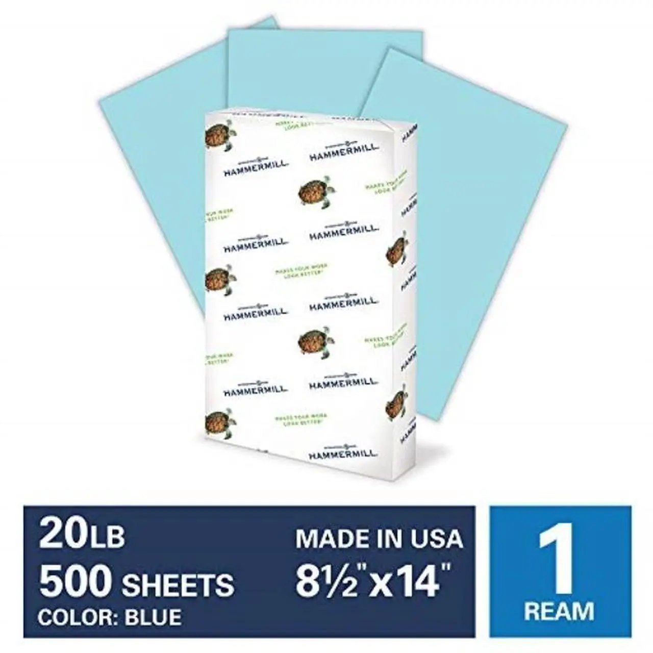 Alt view image 6 of 10 - Hammermill 103317 Fore Super Premium Paper For Laser, Inkjet Print - Legal - 8.50" x 14" - Recycled - 500 / Ream - Blue