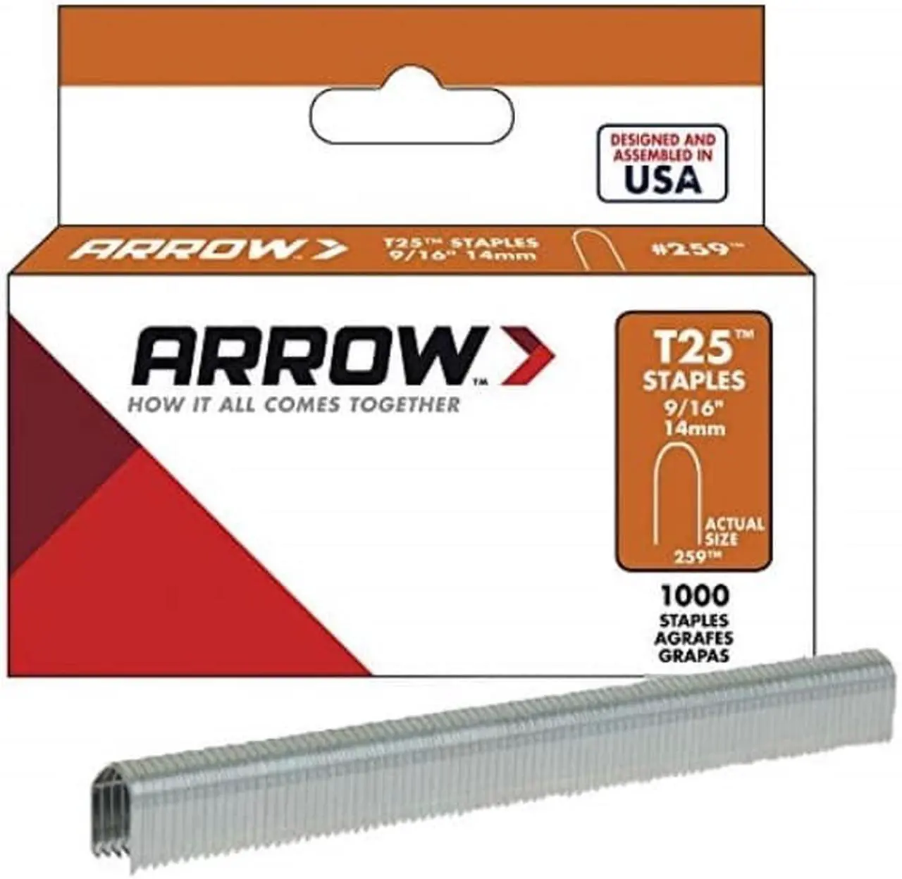 Alt view image 10 of 11 - Arrow Fastener 259 T25 9/16 Inch (14mm) Staples, 1000/Pk
