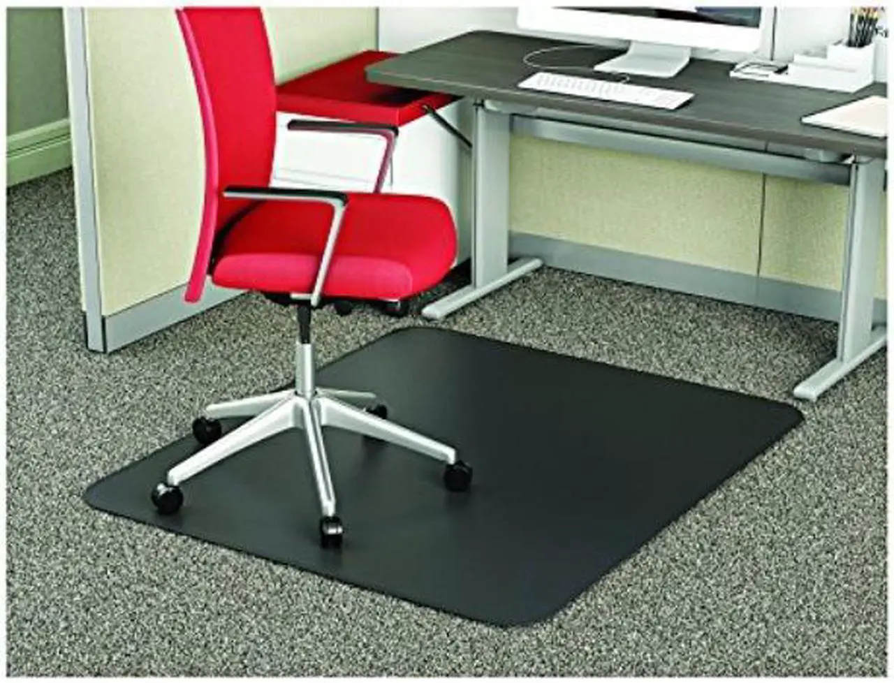 Alt view image 11 of 14 - Deflecto SuperMat Frequent Use Chair Mat Medium Pile Carpet Beveled 36 x 48 Black CM14142BLK