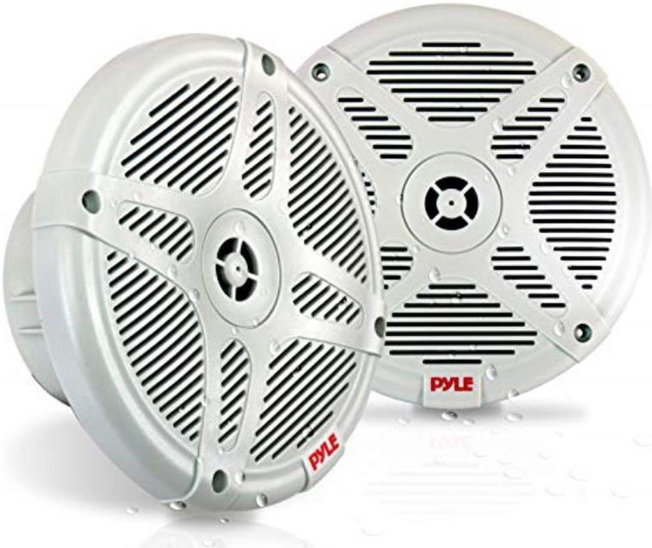 Alt view image 2 of 2 - 6.5 inch bluetooth marine speakers  2way ipx4 waterproof and weather resistant outdoor audio dual stereo sound system with 600 watt power and low profile design  1 pair  pyle plmr652w white