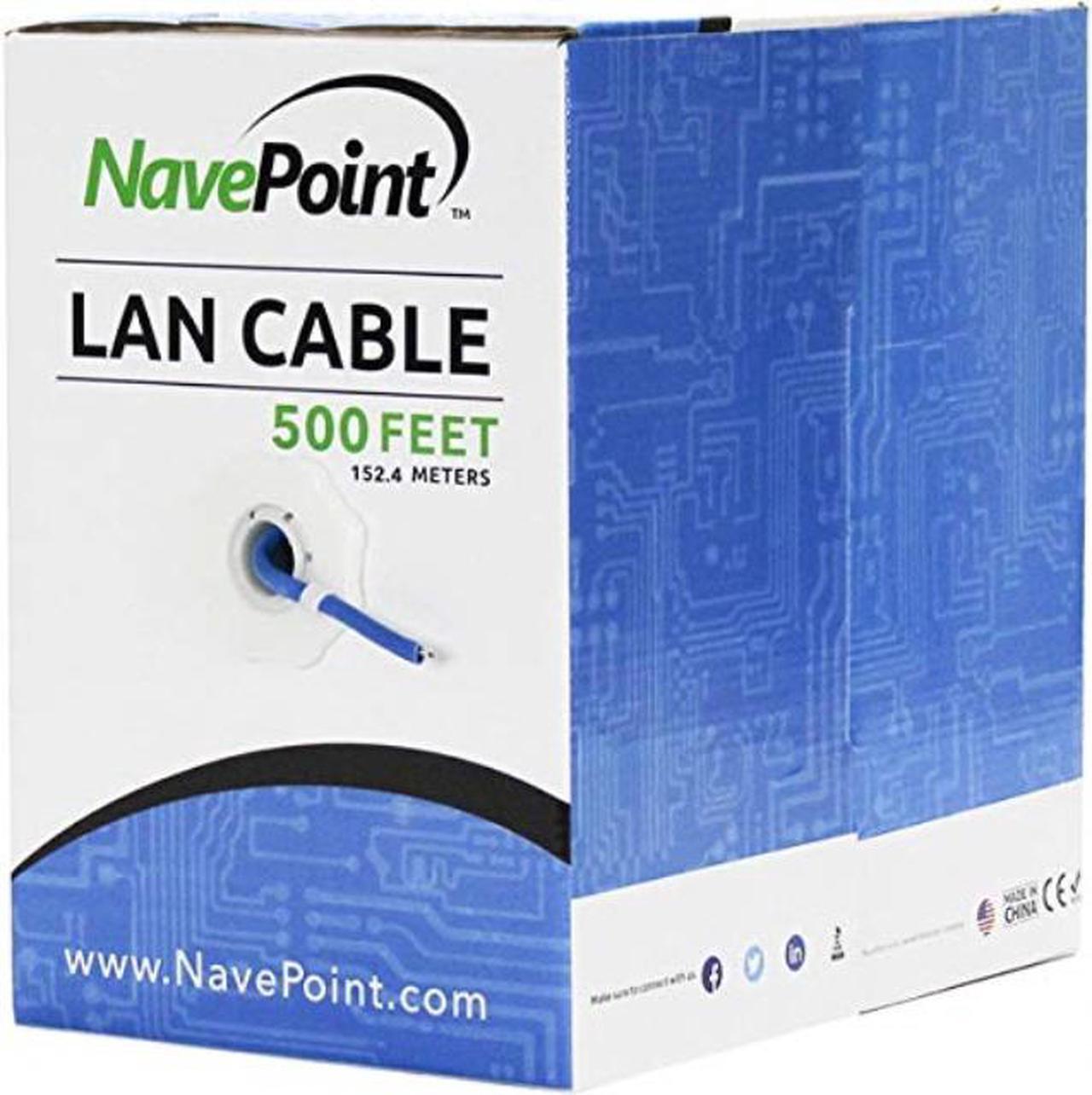 Alt view image 3 of 5 - NavePoint CAT6 (CCA) Ethernet Network Cable / Wire UTP Pull Box 500ft Cat-6 Blue