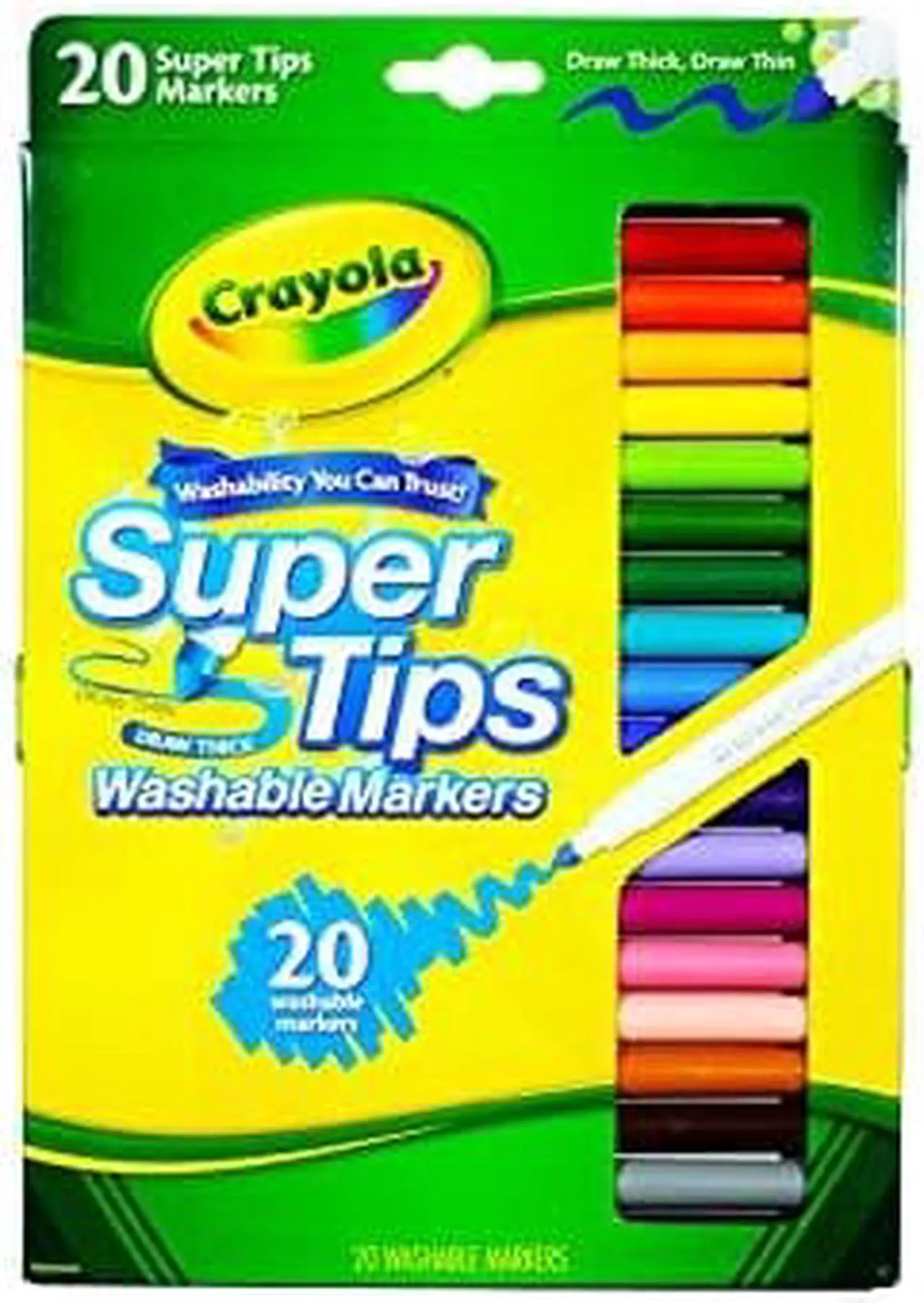 Alt view image 3 of 20 - Crayola Marker,Wsh,Sptp,20/St,Ast 588106