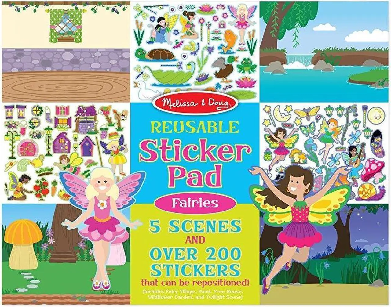 Alt view image 9 of 10 - Melissa & Doug Reusable Sticker Pad - Fairies