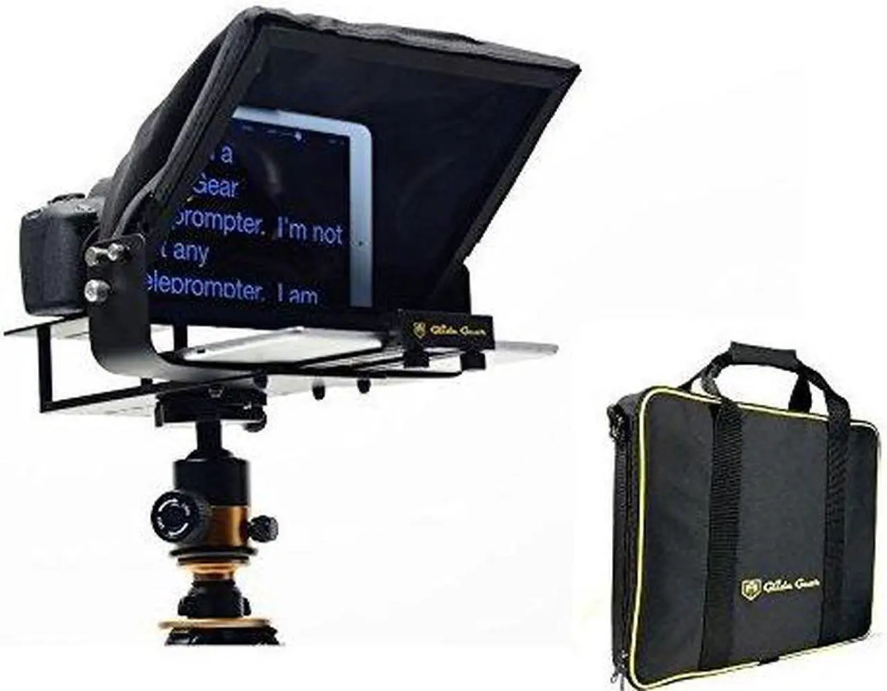 Alt view image 8 of 10 - Glide Gear TMP100 Adjustable iPad/ Tablet/ Smartphone Teleprompter Beam Splitter 70/30 Glass w/ Carry Case No Plastic All Metal / No Assembly Required