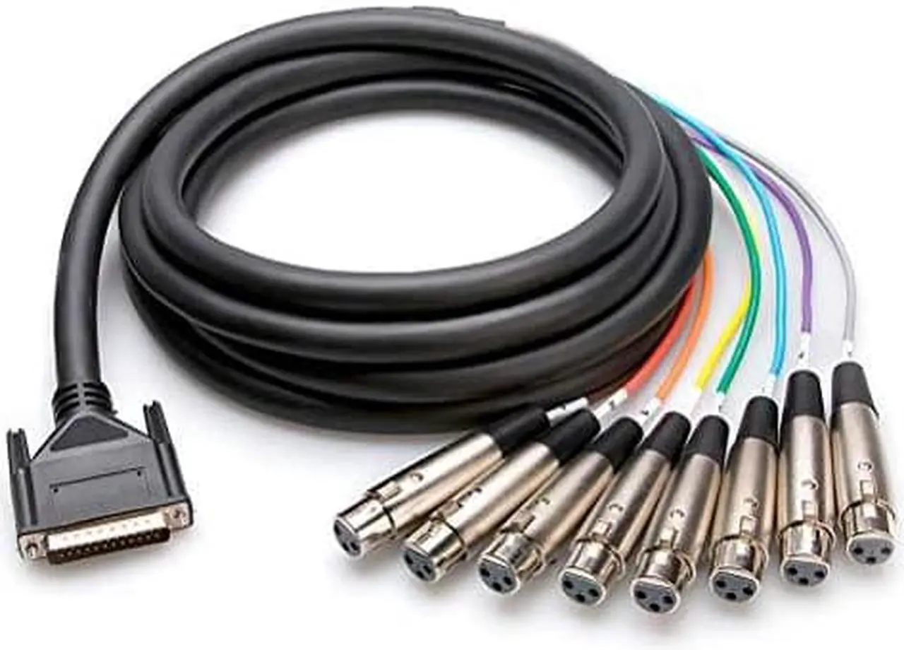 Alt view image 7 of 11 - Hosa DTF-803 9 ft. (3m) 8-channel, DB-25 to 3-pin XLR Female Snake