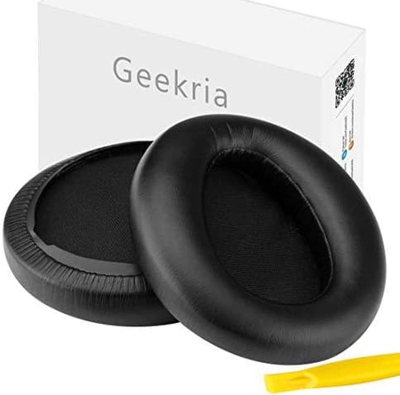 Alt view image 9 of 12 - Geekria QuickFit Protein Leather Replacement Ear Pads for SONY MDR-10RBT, MDR-10RNC, MDR-10R Headphones Ear Cushions, Headset Earpads, Ear Cups Repair Parts (Black)