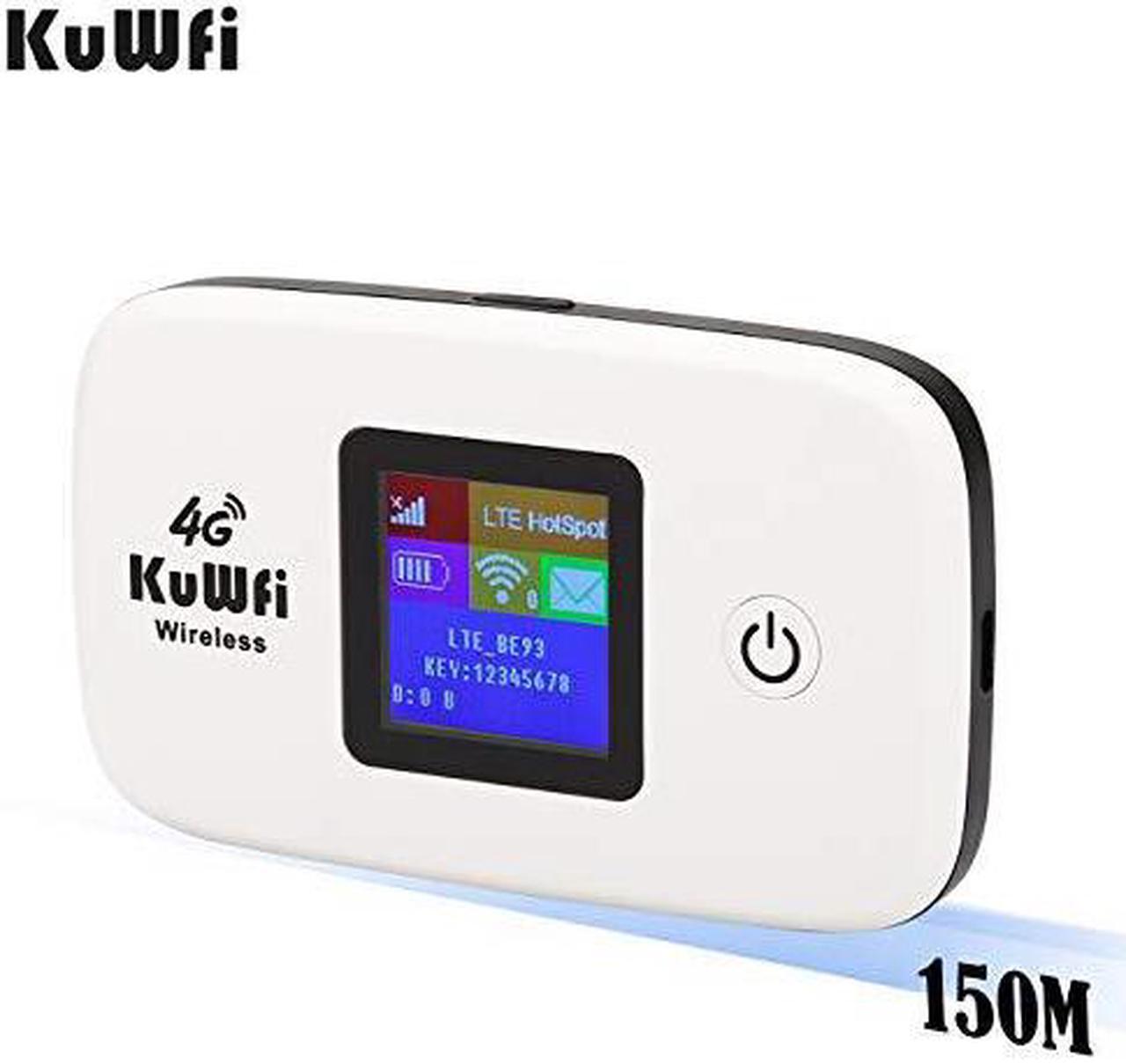 Alt view image 2 of 5 - kuwfi us version 4g lte router, unlocked travel partner 4g lte wireless 4g router with sim card slot support lte fdd b2/b4 /b5 work with at&t t moblie verizon cricket wireless sim card forusa/ca/mx