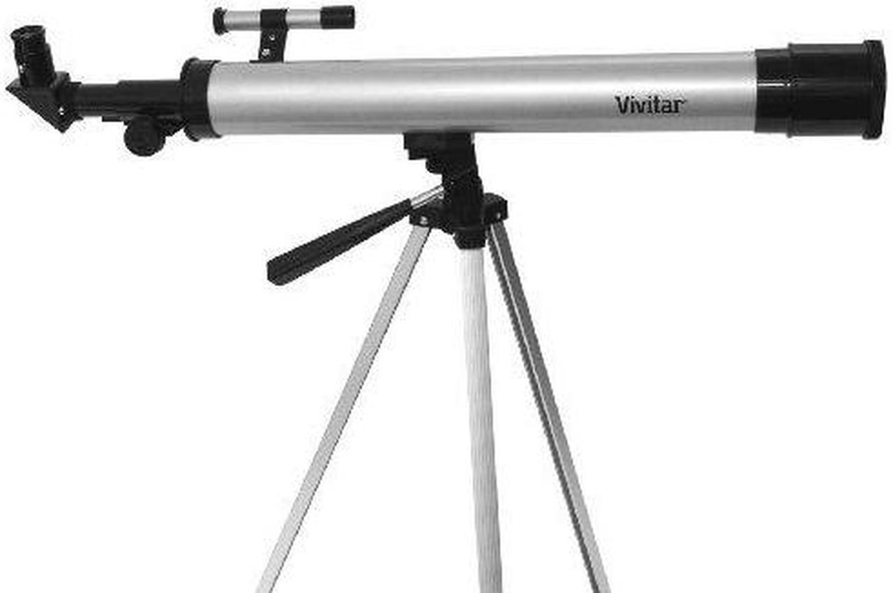 Alt view image 9 of 12 - Vivitar VIV-TEL-50600 60x/120x Refractor Telescope with Tripod