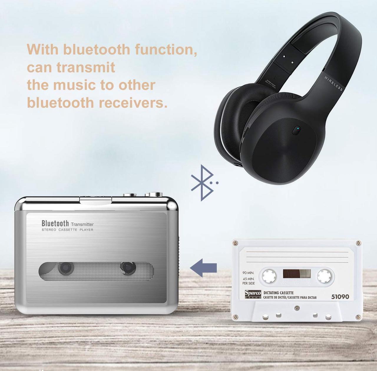 Alt view image 2 of 7 - DIGITNOW! Bluetooth Walkman Cassette Player Bluetooth Transfer Personal Cassette, 3.5mm Headphone Jack and Earphones Included