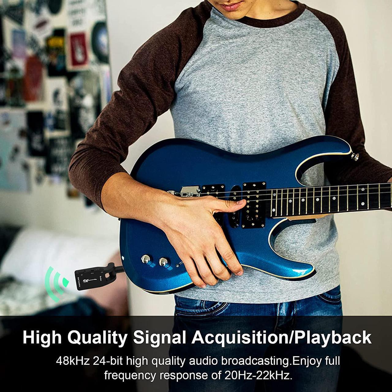 Alt view image 5 of 7 - Wireless Guitar System, Rechargeable Guitar Transmitter Receiver Set for Electric Guitar Bass