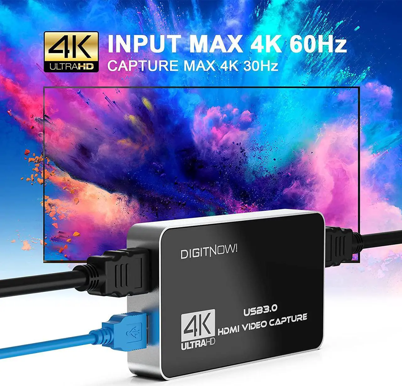 Alt view image 6 of 7 - DIGITNOW 4K HD USB 3.0 Video Capture Card with HDMI Loop-Out, 4k 60Hz No Lag Passthrough for Video Recording,Support Capture Resolution Up to 4K NV12 Format,Compatible with PS5/Xbox