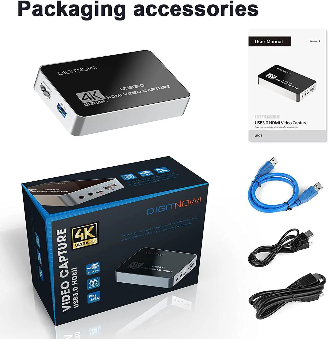 Alt view image 7 of 7 - DIGITNOW 4K HD USB 3.0 Video Capture Card with HDMI Loop-Out, 4k 60Hz No Lag Passthrough for Video Recording,Support Capture Resolution Up to 4K NV12 Format,Compatible with PS5/Xbox