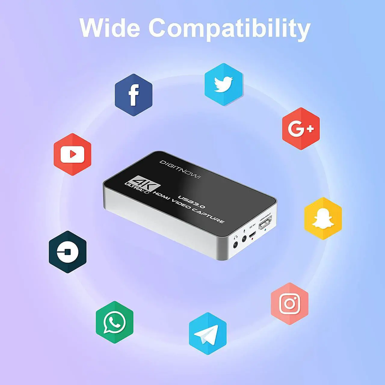 Alt view image 4 of 7 - DIGITNOW 4K HD USB 3.0 Video Capture Card with HDMI Loop-Out, 4k 60Hz No Lag Passthrough for Video Recording,Support Capture Resolution Up to 4K NV12 Format,Compatible with PS5/Xbox