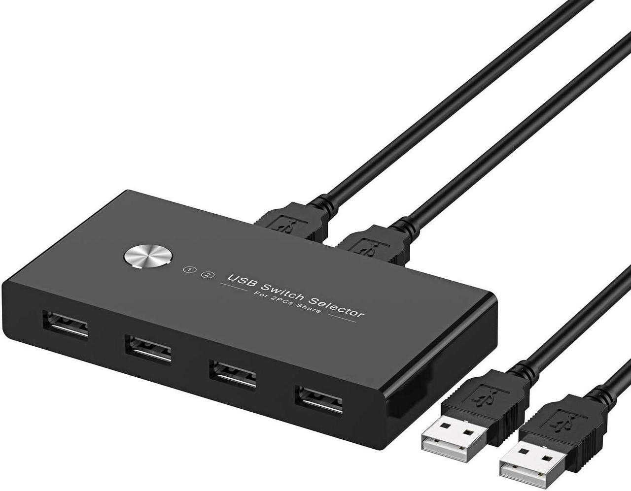 Main image of Digitnow! USB Switch Selector, KVM Switcher for 2 PC Sharing 4 USB Devices, One-Button Swapping for Keyboard, Mouse, Scanner, Printer, Computer