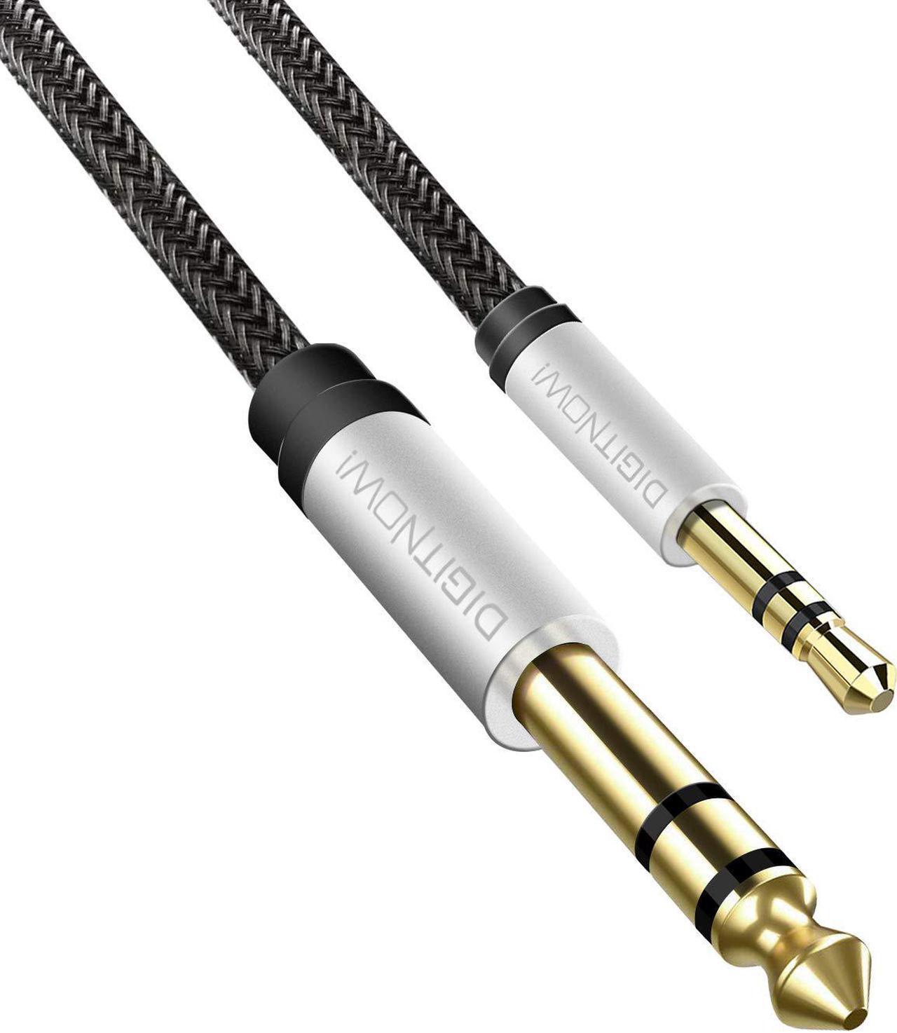 Main image of 6.35mm 1/4" to 3.5mm 1/8" Male TRS Stereo Audio Cable with Alloy Housing and Nylon Braid for Smartphone, PC, Home Theater, Amplifier and Mixing Console, 6.6ft