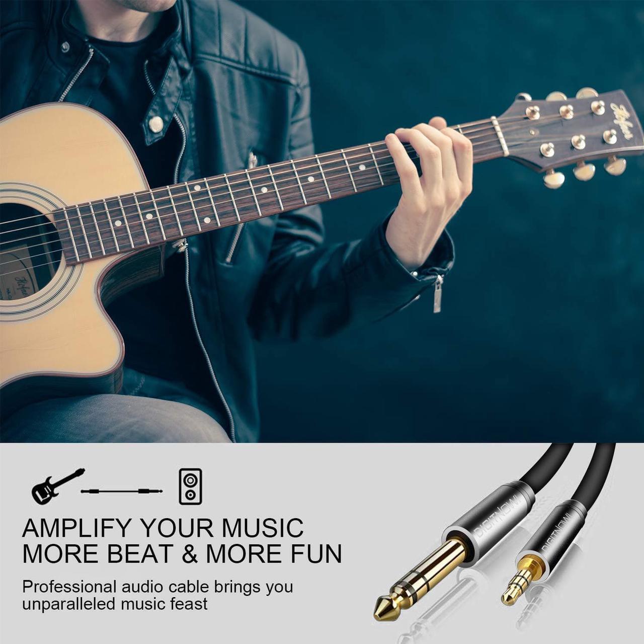 Alt view image 3 of 6 - 6.35mm 1/4" to 3.5mm 1/8" Male TRS Stereo Audio Cable with Alloy Housing and Nylon Braid for Smartphone, PC, Home Theater, Amplifier and Mixing Console, 6.6ft