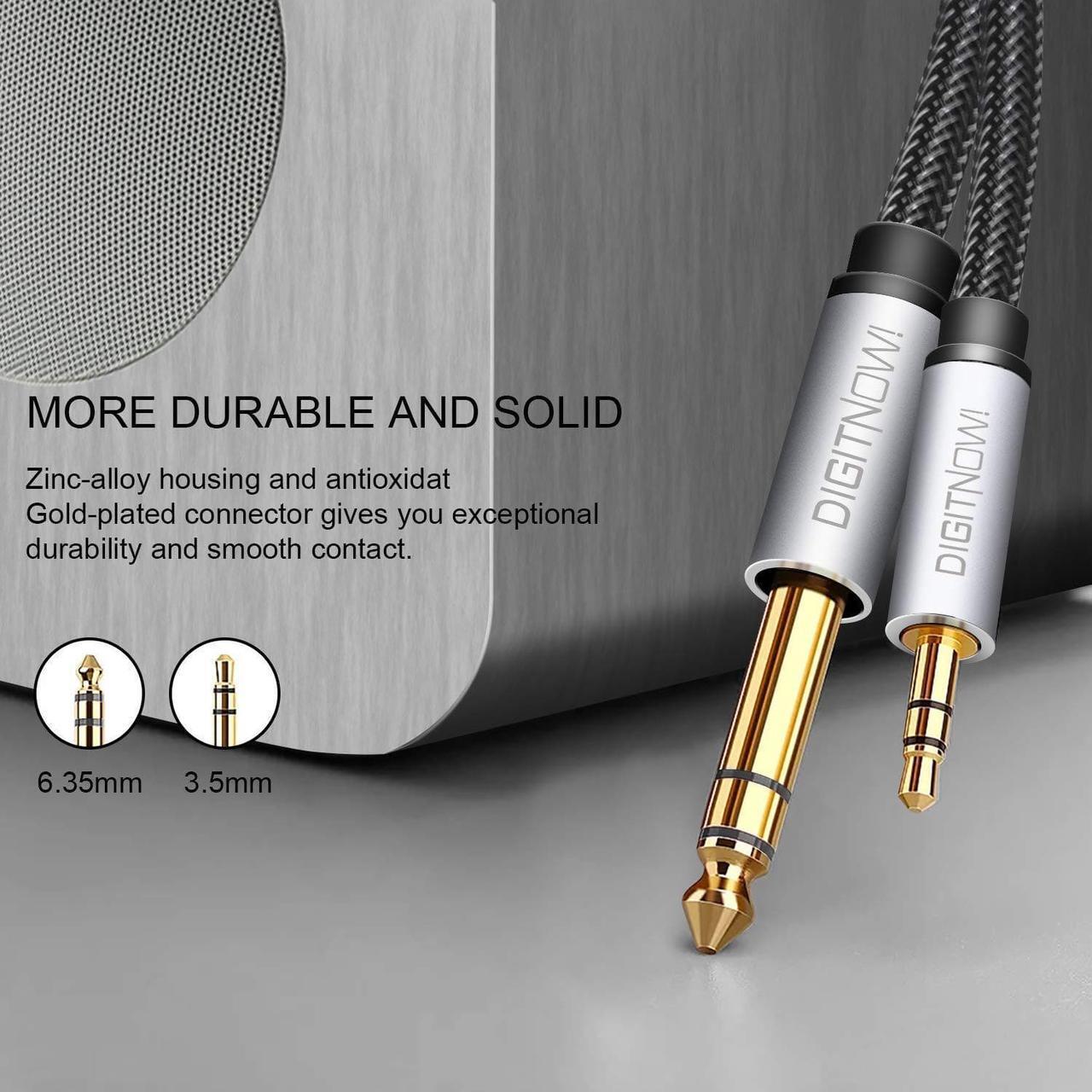 Alt view image 4 of 6 - 6.35mm 1/4" to 3.5mm 1/8" Male TRS Stereo Audio Cable with Alloy Housing and Nylon Braid for Smartphone, PC, Home Theater, Amplifier and Mixing Console, 6.6ft