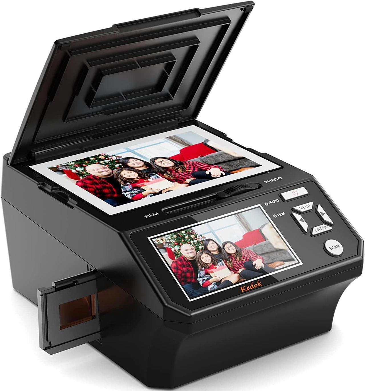 Main image of Photo, NameCard, Slide & Negative Scanner with Large 5" LCD Screen,Film and Slide Digitizer-Convert 35mm,110 Film/Photo(3R,4R,5R)/NameCard to 22MP Digital JPEG-8GB SD Card Included