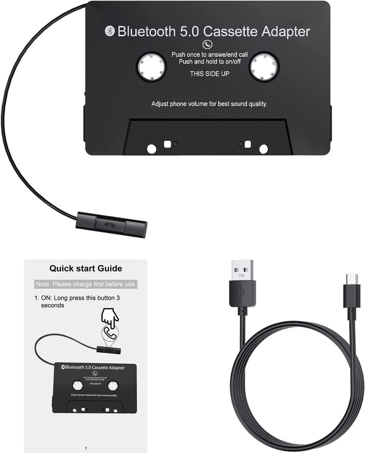 Alt view image 6 of 7 - Audio Cassette Aux Adapter, Bluetooth 5.0 Cassette Receiver, Cassette Tape to Aux Adapter, Tape Audio Adapter, Tape Desk Player for Listening Mobile Phone Music and Car Voice, Hands Free