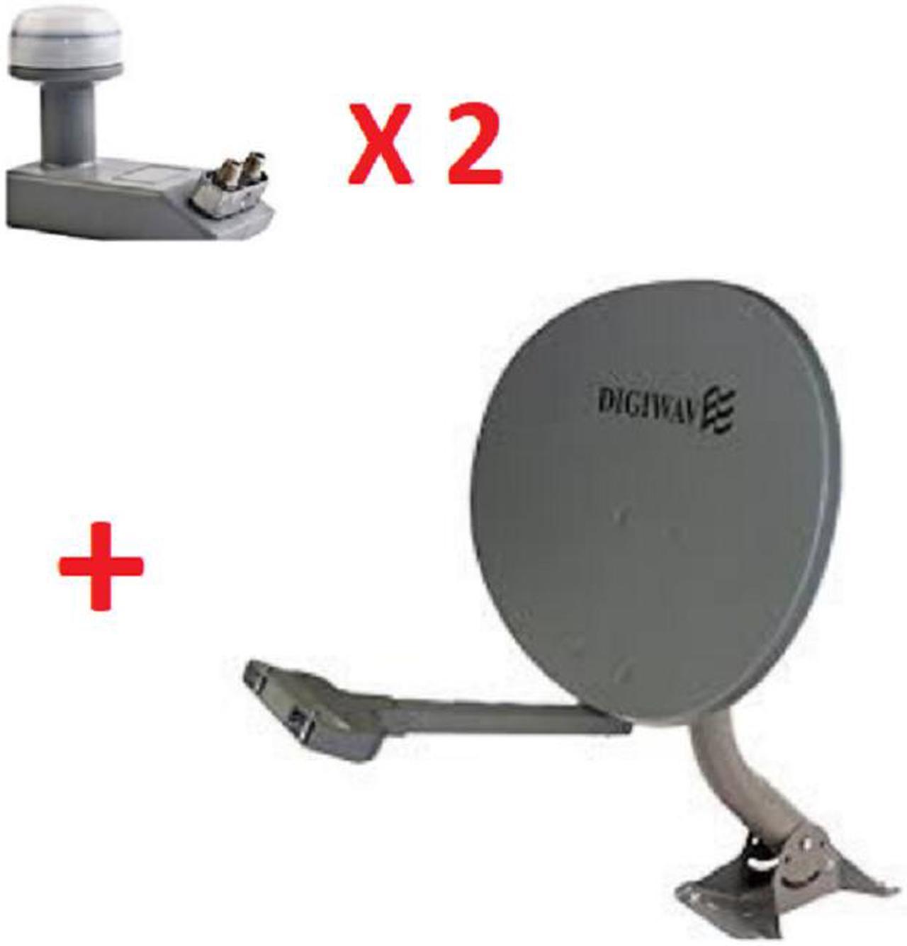 DIGIWAVE 24 inch ELLIPTICAL SATELLITE DISH+ 2 LNBS(11.25GHZ)