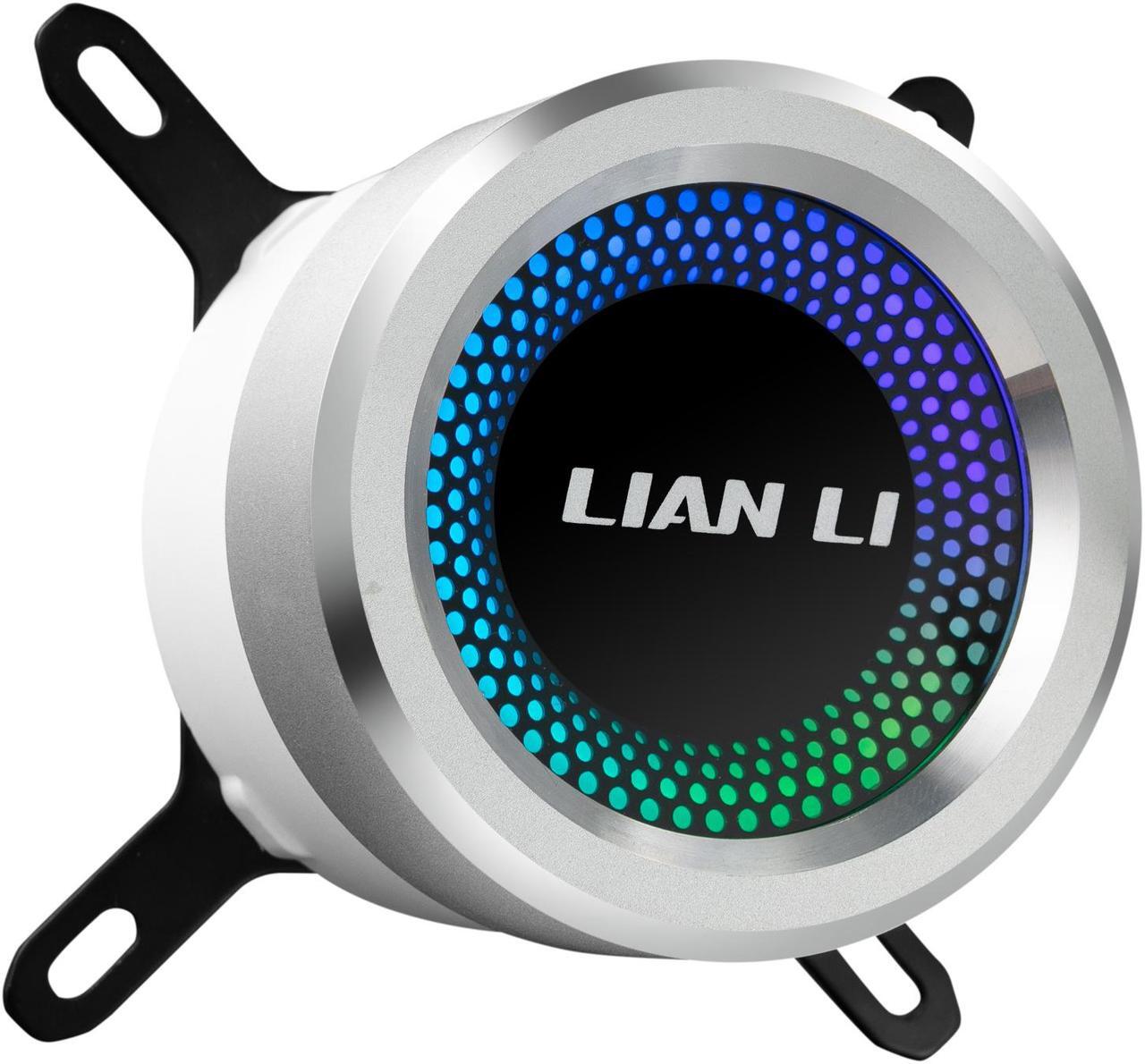 Alt view image 7 of 7 - LIAN LI GALAHAD AIO 240 RGB WHITE, Dual 120mm Addressable RGB Fans AIO CPU Liquid Cooler