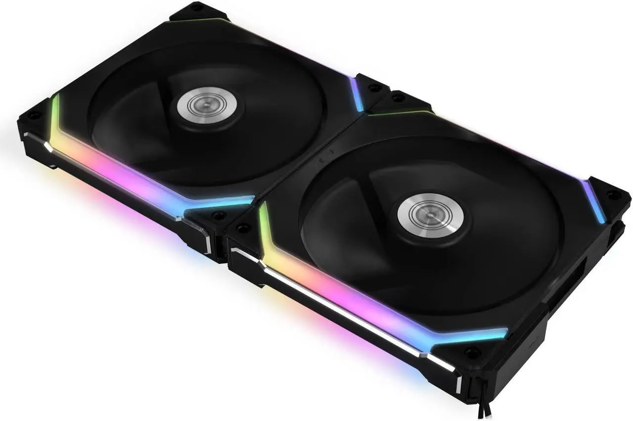 Main image of Lian Li UNI Fan SL140 RGB Black 2 x 14cm Fan Pack with Controller - UF-SL140-2B