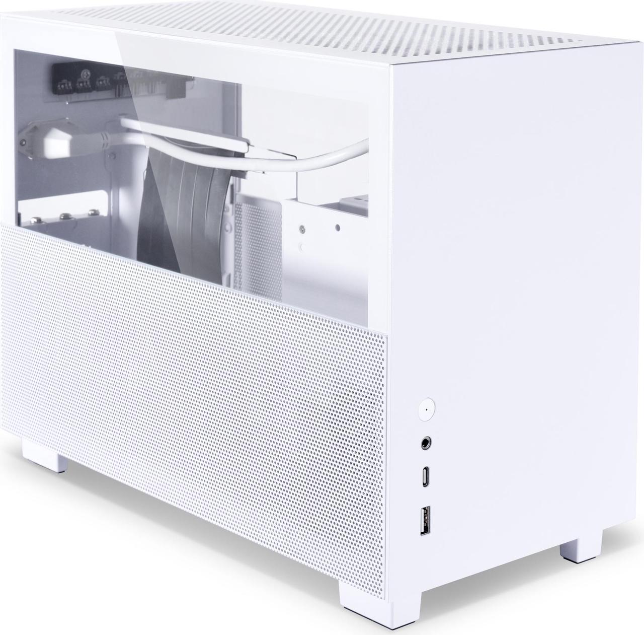 Main image of LIAN LI Q58 White Color  SPCC / Aluminum / Tempered Glass  Mini Tower Computer Case , PCI4.0 Riser Card Cable Included ---Q58W4