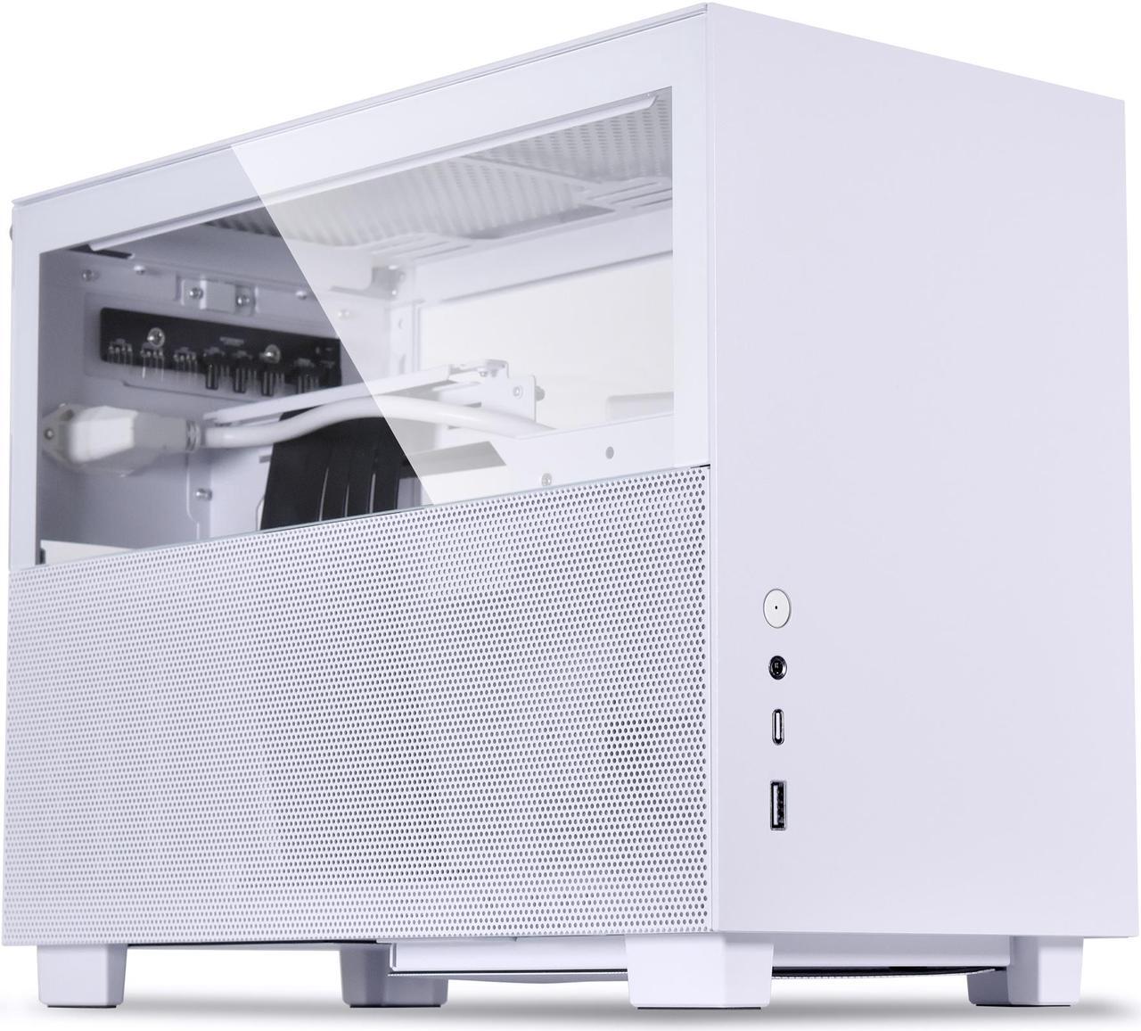 Alt view image 6 of 13 - LIAN LI Q58 White Color  SPCC / Aluminum / Tempered Glass  Mini Tower Computer Case , PCI4.0 Riser Card Cable Included ---Q58W4