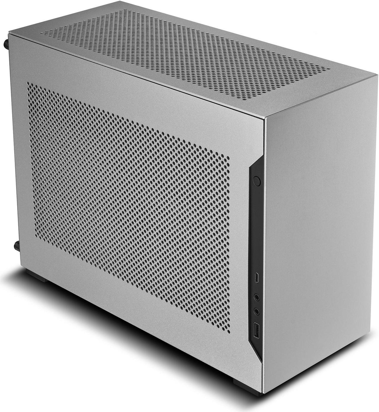 LIAN LI A4-H2O Silver SPCC / Aluminum Mini-ITX Computer Case, PCI4.0 Riser Card Cable Included (A4-H2O A4)