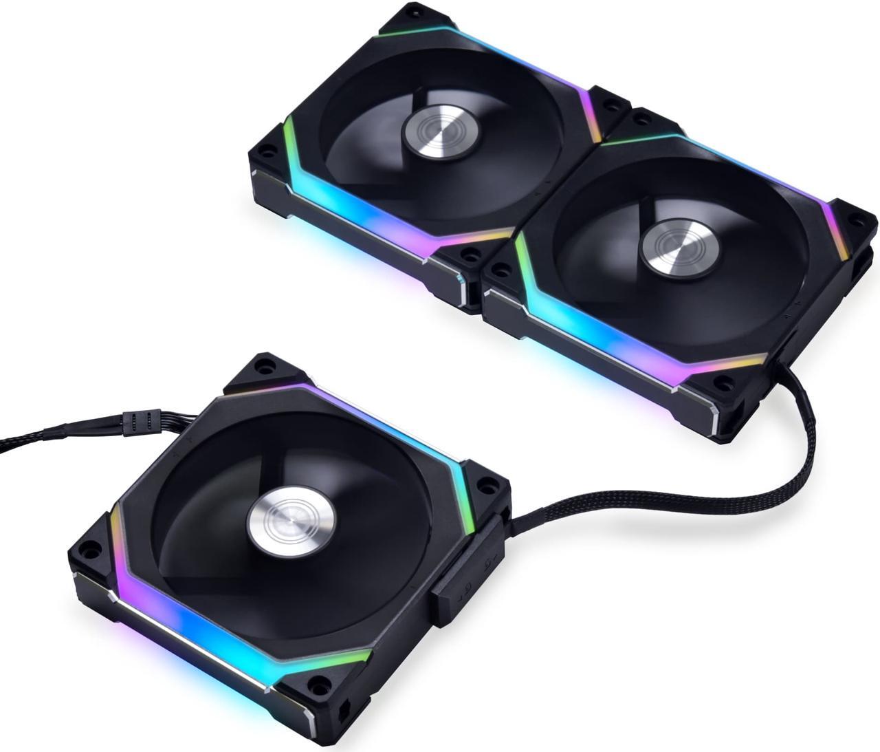 Alt view image 7 of 15 - Lian Li UNI Fan SL120 V2 RGB Black 3x 12cm Fan Pack with Controller - UF-SL120V2-3B