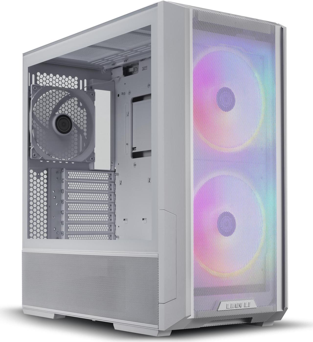 LIAN LI LANCOOL 216RW White Steel / Tempered Glass ATX Mid Tower Computer Case ,2x 16 cm ARGB Fans Included ----LANCOOL 216RW