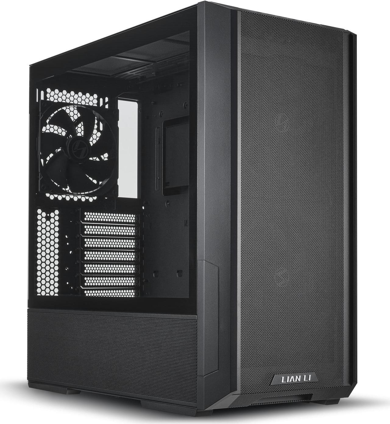 LIAN LI LANCOOL 216 X Black Steel / Tempered Glass ATX Mid Tower Computer Case ,2x 16 cm PWM Fans Included (Non RGB ) ----LANCOOL 216X