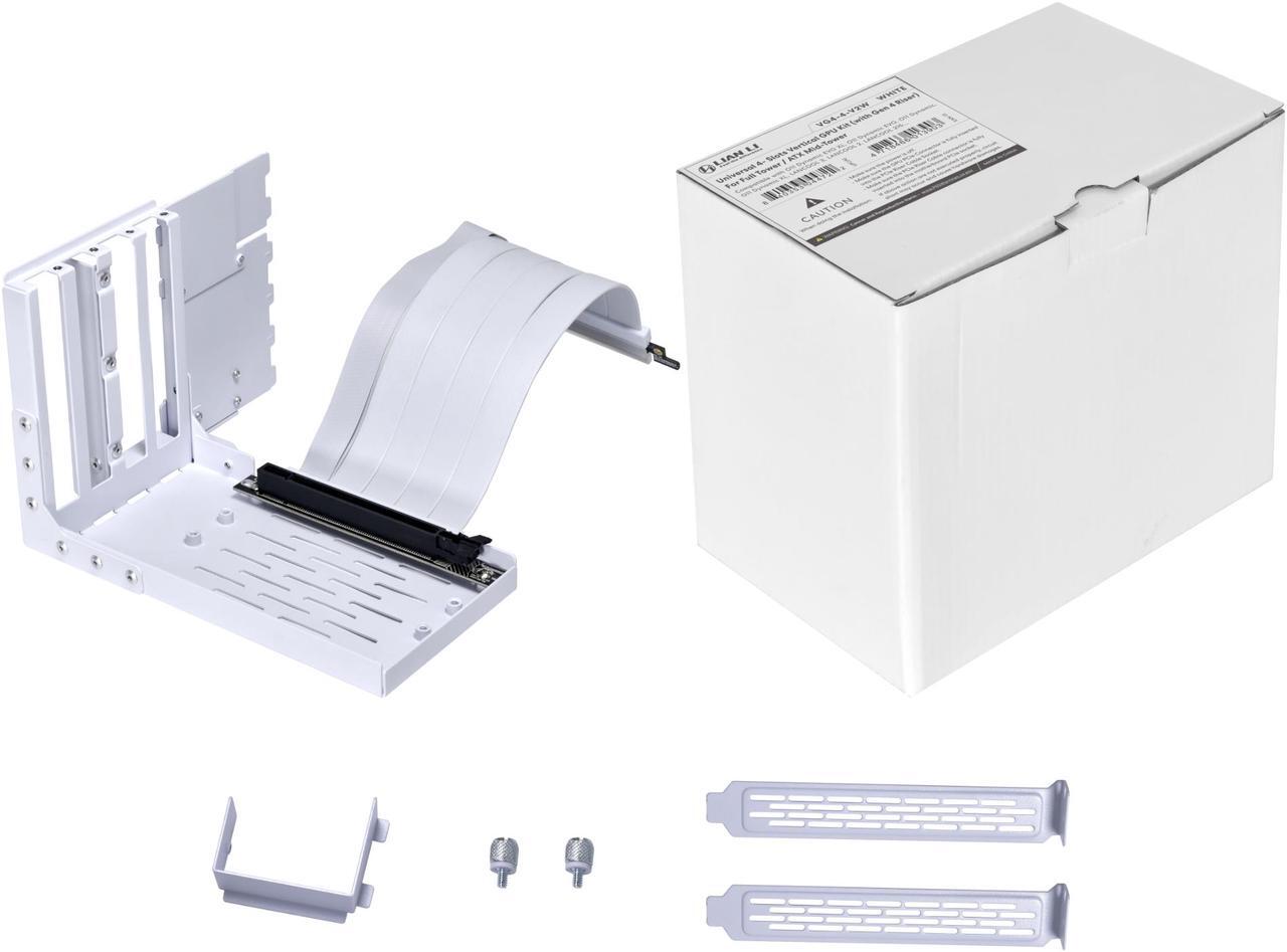 Alt view image 3 of 3 - Lian-Li  Universal 4-Slots GPU KIT (with Gen 4 Riser), White color--- VG4-4-V2W
