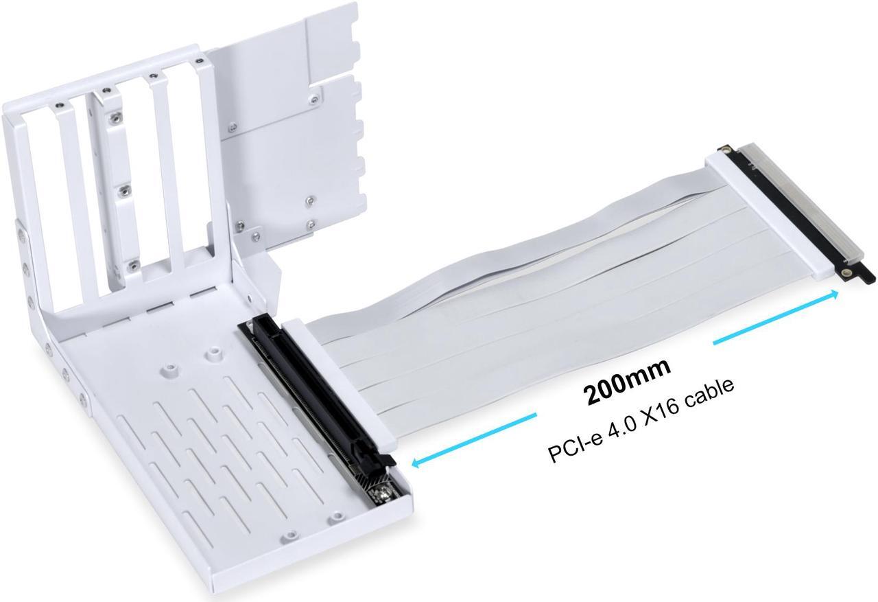 Alt view image 2 of 3 - Lian-Li  Universal 4-Slots GPU KIT (with Gen 4 Riser), White color--- VG4-4-V2W