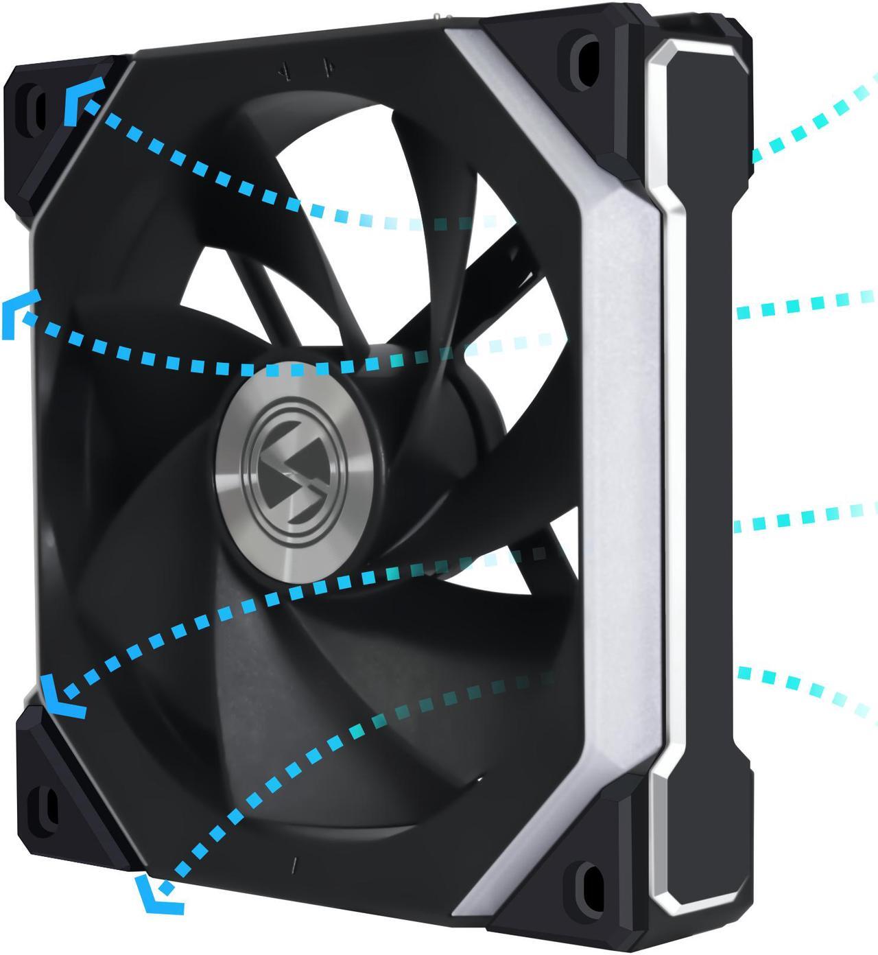 Alt view image 2 of 8 - Lian li UNI FAN SLV2 120 Reverse Blade, Black color, single pack without controller -----UF-RSL120V2-1B