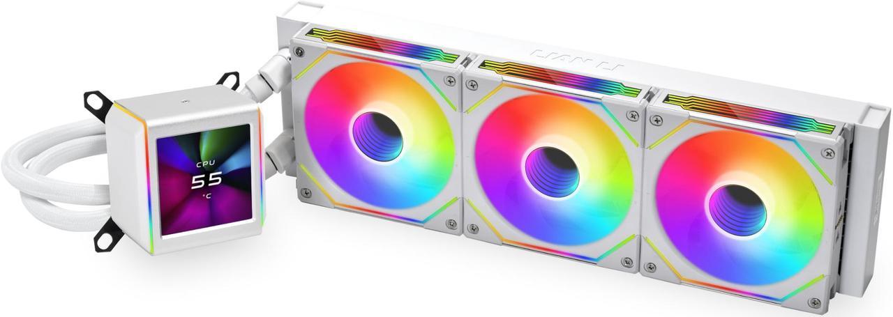 LIAN LI Galahad II LCD SL-INF 360 White Liquid Cooler, Intel LGA 1851/1700/1200 & AMD AM5/AM4 Compatible - GA2ALCD36INW