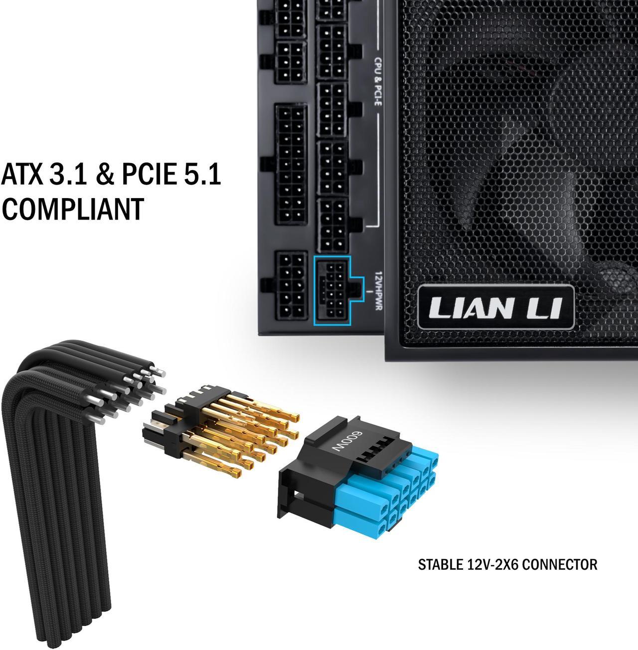 LIAN LI Edge Series EG850 Black Color ATX 850 Watt 80 Plus Platinum V3.1 Fullmodular Power