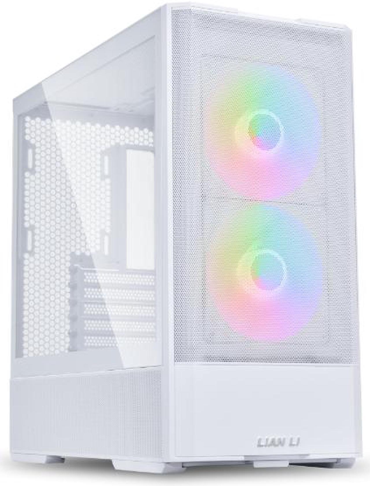 LIAN LI LANCOOL 207 Compact ATX RGB Gaming Computer Case, Tower Chassis w/ 2x140mm ARGB,2x120mm PWM Fans Pre-Installed, USB Type-C Port, Tempered Glass Side Panel (White) -- LANCOOL 207RW