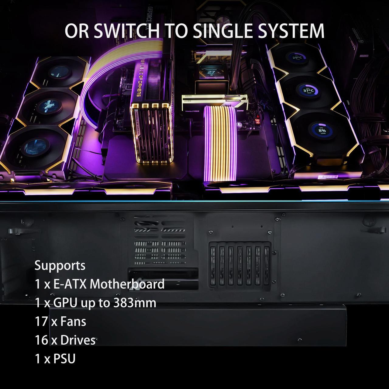 Alt view image 5 of 11 - Lian Li Motorized Standing Desk DK-07X : Dual E-ATX Support, Wireless Charging & USB Ports for Ultimate Workflow - Versatile Motorized Desk - Cable Management --  DK07X