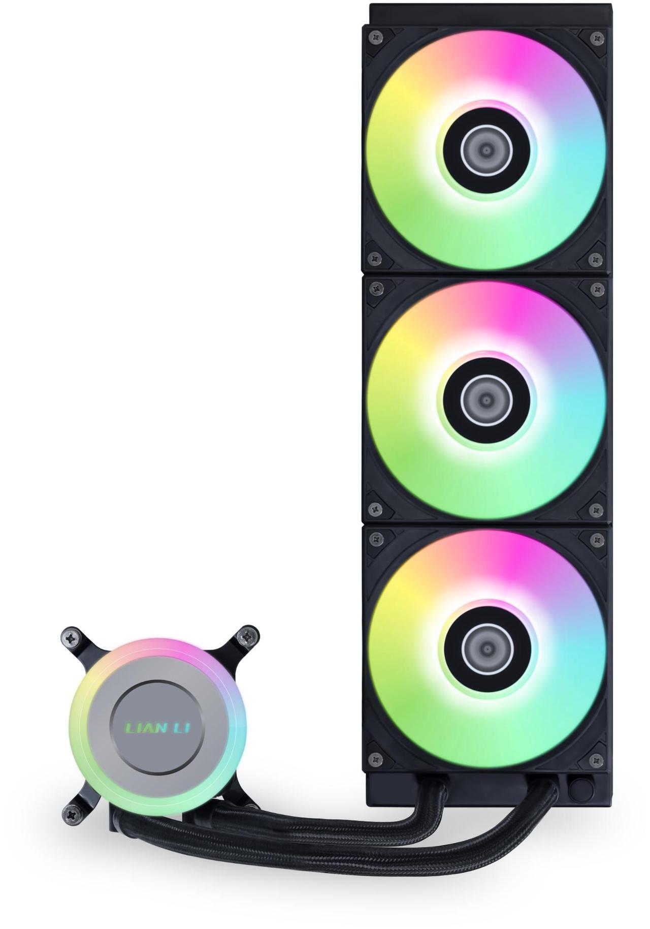 Alt view image 3 of 7 - Lian Li Galahad II Lite Liquid Cooler 360mm RGB FansAIO CPU Water Cooling, Customizable ARGB Pump Block, Low Noise Hydraulic Bearing, Switchable Lid & 28mm PBT Fan for LGA 1700/1851/AM5/4 (GA2L36RB)