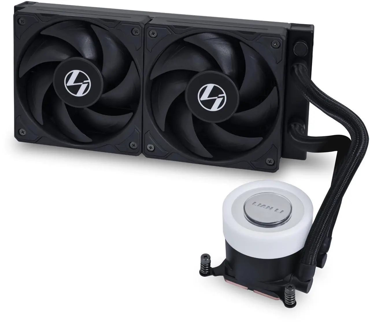 Alt view image 7 of 7 - Lian Li Galahad II Lite Liquid Cooler 240mm Performance PBT FansCustomizable Pump ARGB Blockhead & Switchable Lid  28mm PBT Fan, ARGB Side Light Strips for LGA 1700/AM5/AM4 (GA2L24PB)