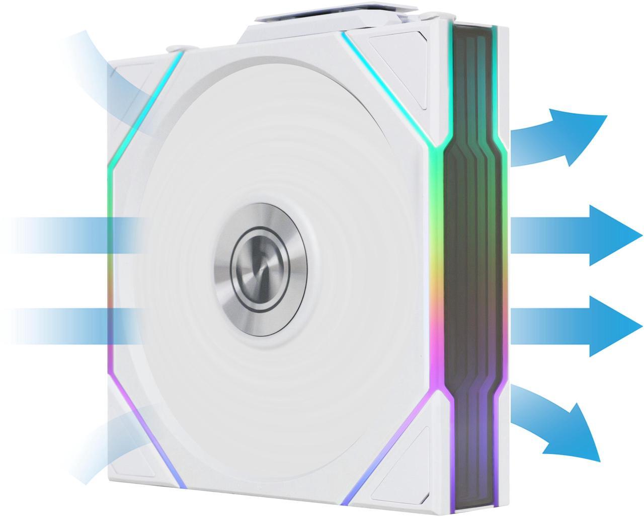 Alt view image 6 of 8 - Lian Li UNI Fan TL 120 Wireless - Triple Pack - 2.4 GHz Wireless Controller Included - Daisy Chain & Infinity Mirror Design - Controller reqired. - White (12TL1W3W)