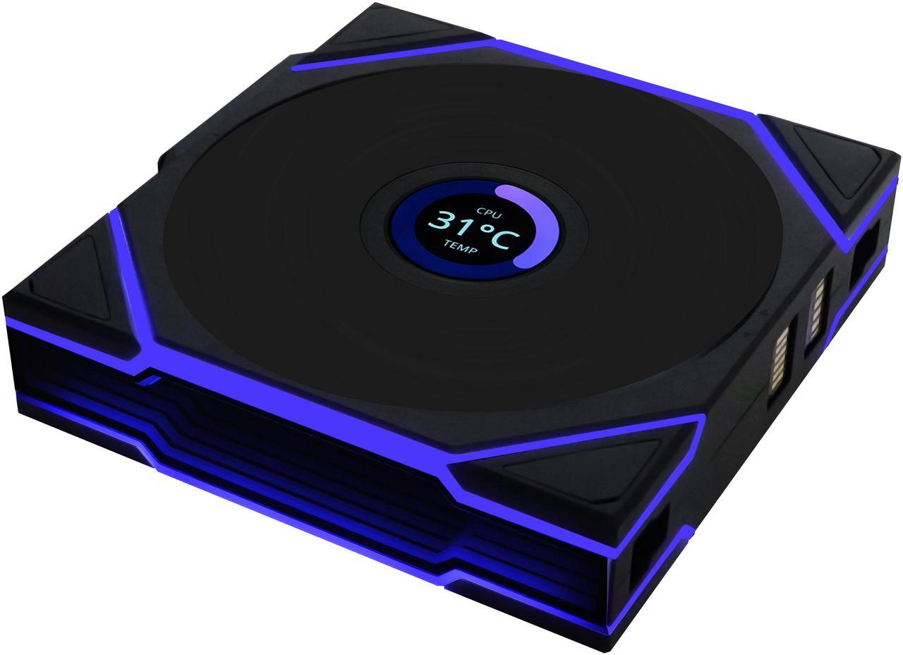 Alt view image 5 of 7 - Lian Li UNI Fan TL LCD 120 Wireless - Single Pack - Controller Not Included - 2.4 GHz Wireless Control  - Infinity Mirror Design - LCD Display - Controller requesd for use. - Black (12TLLCD1W1B)