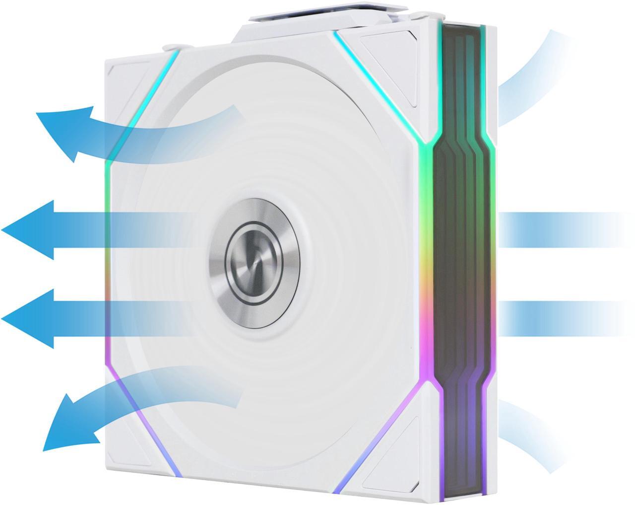 Alt view image 6 of 7 - Lian Li UNI Fan TL 120 Wireless - Triple Pack (Reverse Blade) - 2.4 GHz Wireless Controller Included - Infinity Mirror Design - Controller required. - White (12RTL1W3W)