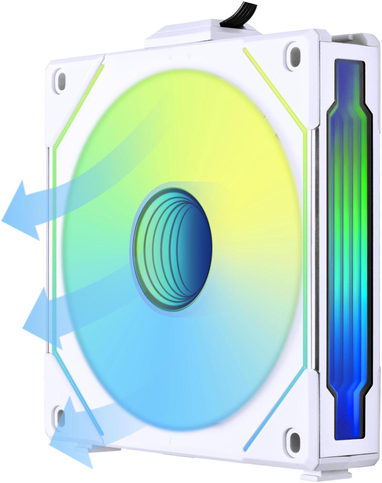 Alt view image 4 of 7 - Lian Li UNI Fan SL-Infinity 120 - Triple Pack (Reverse Blade) ARGB Fan-Daisy-Chain Design-Infinity Mirror-Cable Management-Customizable Lighting Effects w/Controller- White(12RSLIN3W)