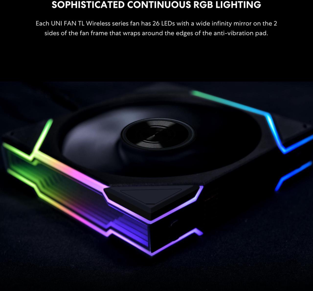 Alt view image 4 of 7 - Lian Li UNI Fan TL - Wireless 140 - Single Pack - 2.4 GHz Wireless Signal ARGB Fan Control - Dual-Zone Lighting - Fluid Dynamic Bearing - 140mm - Controller NOT Included & Required - White (14TL1W1W)